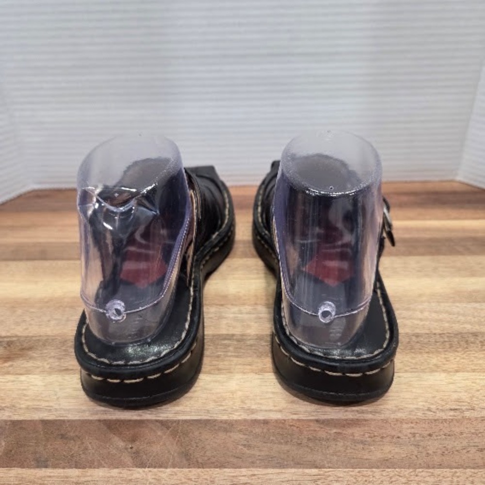 Born‎ Fisherman Sandals Women's Size 6 Black Leather Woven Buckle Slide MJG5 - Picture 4 of 12